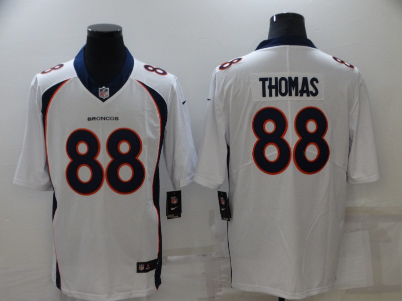 2022 Men Denver Broncos 88 Thomas white Nike Vapor Limited NFL Jersey